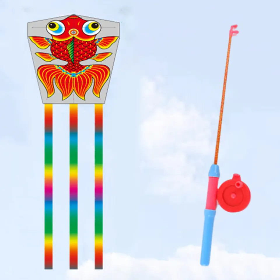 Supply New Fishing Rod Kite Small Kite Plastic Kite Cartoon Kite