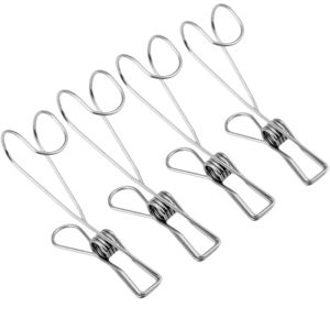 Home Storage Rack Laundry Chip Hooks Clothes Pegs Photo Clip Stainless Steel Clothespins Towel Chips Hook Laundry Storage Holder