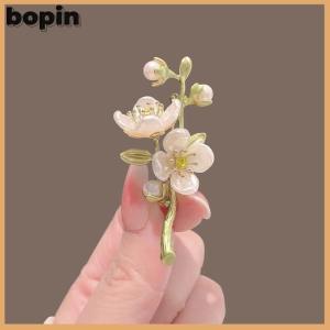 Bopin Retro tính khí màu xanh lá cây hoa nhài Trâm cho phụ nữ đám cưới Tiệc văn phòng Trâm Quà Tặng quần áo pin phụ kiện trang trí