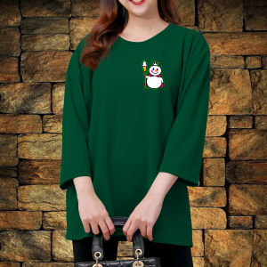 Mixue Atasan Kaos Wanita Dewasa Jumbo Lengan 3/4 Oversize Kekinian Viral Korean Style Premium Murah