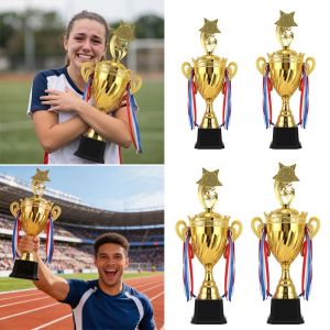 CANICECA Gold Color Gold Award Trophy 41/45.5/47.5/52/56.5/62CM Plastic Material Competition Trophies Model Cups Craft Souvenirs Sculpture Trophies Soccer Competition
