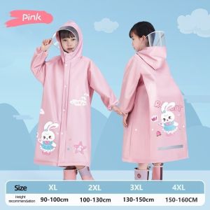 High Quality Kids Cartoon Raincoat with Backpack Cover Full Body Hooded Universal Raincoat
