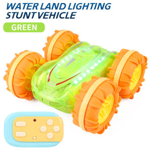 2.4G Amphibious Vehicle Transparent Light Double sided Remote Control 4WD Off road Vehicle Beach Toy Boy Toy Gift