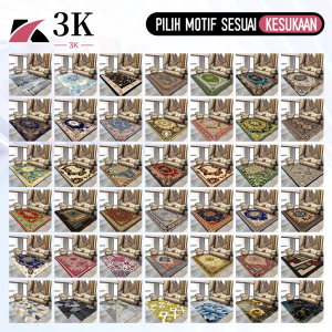 (3K) Karpet Lantai Polyester Ukuran 150x200CM PREMIUM Anti Slip / Karpet Permadani Motif Eropa