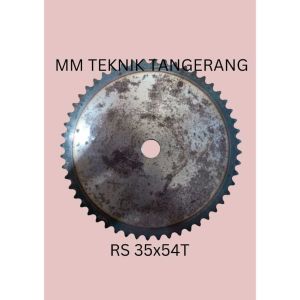 Sprocket RS 35 x 54 T Gear Rantai Single Gir gigi Z 54T RS35 -1 35Z54 35X54T 35-1 tipe B Sproket spr 35-54T 35x1x54T 35-1-54T MMB