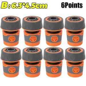 6PCS 4/6Points Garden Hose Adapter Connector Tap Faucet Extender Quick Joint Repair Damaged Leaky Water Pipe Tube Connect Extender