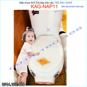 [HCM]Nắp bồn cầu trẻ em rơi êm KAG-NAP11 nắp đậy bồn cầu Thiên Thanh Viglacera cho trường mẫu giáo nhựa trắng dày đẹp