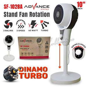Promo Kipas Angin 10 Inch Murah Advance SF-1028A Stand Fan Rotation 100% SUPER TURBO Daya 40 Watt - Stand Naik / Turun (kipas angin murah) - Tasman Collection