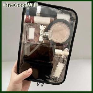 FineGoodWell Transparent Cosmetic Bag PVC Women Zipper Clear Makeup Bags Beauty Case Travel Make Up Organizer Storage Bath Toiletry Wash Bag
