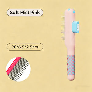 Teekland Cat Self Cleaning Pet Hair Removal Comb Cat Grooming Brush Pet Comb with Long Short Stainless Steel Metal Teeth Pet Grooming Supplies for Cat Dog