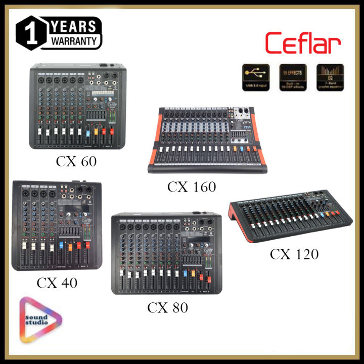 Channel Mixer Ceflar CX 40/60/80/120/160 มิกเซอร์ สามารถต่อบูลทูธ USB ...