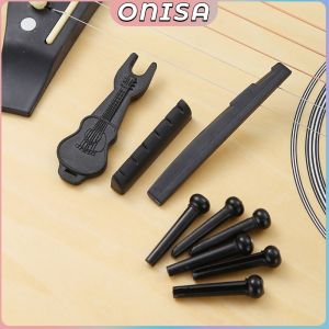 Onisa Guitar Saddle and Slotted Nut for 6 Strings Acoustic Guitar Parts Accessory Set