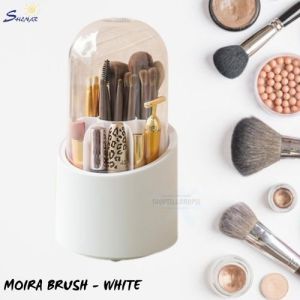 Kotak Penyimpanan Kuas Rias Berputar360° dengan Penutup Tahan Debu Make Up Brush Storage MOIRAROTARY