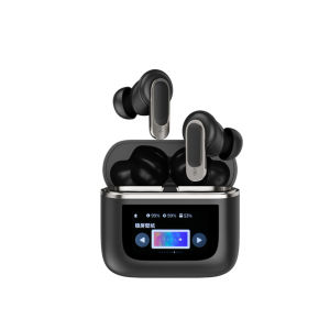 Wireless Bluetooth Earphone With LCD Full Color Screen Bluetooth Wireless Earbuds ANC Noise Cancelling Gaming Headphone