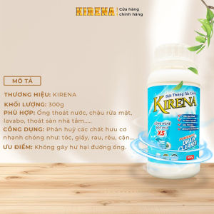 Lọ Bột Thông Cống Thông Bồn Cầu Đường Ống KIRENA 300g Tránh Tắc Nghẽn Vệ Sinh Đường Ống Nước Chính Hãng