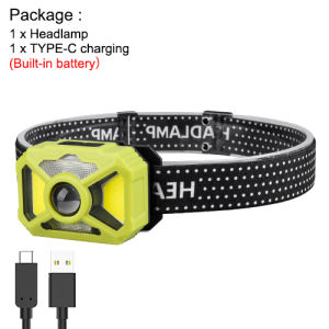 Asafee YD2323 Outdoor Induction Headlight Super Bright Night Fishing Light Camping Flashlight P50 COB XPE LED Climbing Walking Light Built in Battery Rechargeable IPX4 Waterproof