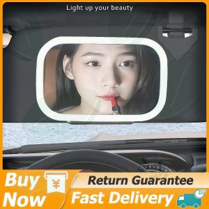 Car Sun Visor LED Makeup Mirror – 3 Adjustable Lighting Modes HD Mirror UV Protection Rechargeable & Portable