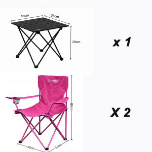 SUNDAY Outdoor Picnic Set: 2 Foldable Chairs + 1 Compact Table | Perfect for Beach Park Camping