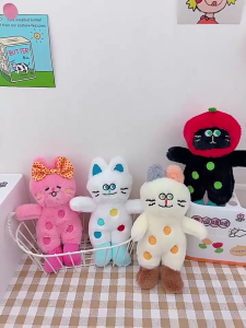 Vải nhung thời trang khởi động mèo quyến rũ móc khóa trang trí phụ nữ đáng yêu Móc treo chìa khóa xe Ba lô mặt trang trí hình túi xách mặt dây chuyền móc treo chìa khóa