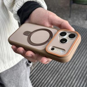 Shockproof Bumper Matte Kickstand Holder Case for iPhone 17Pro 17 Air 16 15 Plus Pro Max For Magsafe Magnetic Armor Cover Capa