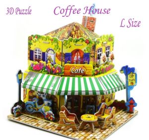 3D house model puzzle - L Size Coffee House