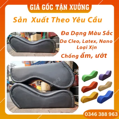 [Sản Xuất Theo Yêu Cầu] Ghế Tình Yêu Sofa - Ghế Tantra - Màu Đen Ghế Tinh yeu Da Cao Cấp