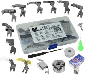 17 Stlyes Industrial Sewing Machine Presser Foot Needle Bobbin Case Screwdriver Threading Auxiliary Tool Screw