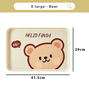 Worthbuy Cute Cartoon Food-Grade Serving Tray Dulang Pelbagai Guna Rectangle Food Serving Tray