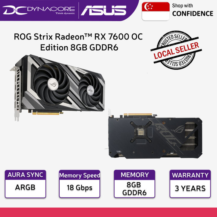 ASUS ROG Strix Radeon RX 7600 OC Edition 8GB GDDR6 Graphics Card RX7600