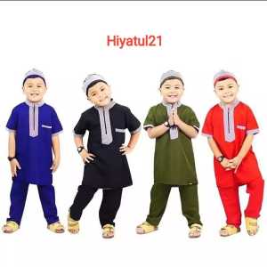 BAJU MUSLIM ANAK LAKI-LAKI TERBARU MODEL BATIK SULTAN PUTIH 1-10 THN/STELAN KOKO ANAK/BAJU KOKO ANAK TERKINI