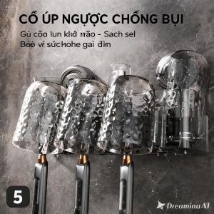 kệ dể cốc và bàn chải đánh răng nhà tắm bằng hít