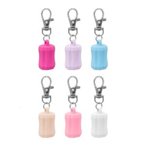 6pcs Silicone Lip Balm Keychain Secure Attachment For Keys Bags Universal Fit Fashionable Accessories