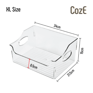 CozE Transparent Desk Storage Box Book Storage Multifunction Handle Design Plastic Storage Box