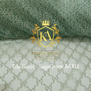 Kain Tile Tule Tulle Motif Gucci Halus Jatuh lebar 150cm Bahan Gaun Dress dll per Meter Murah