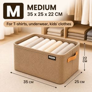 [SG Stock] Foldable Clothes Organizer/Large Capacity  Fabric Clothes Storage Box /Wardrobe Drawer Clothes Pants Storage