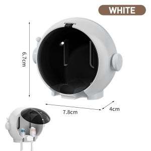Space Astronaut Wall-Mounted Toothbrush Holder No-Drill Universal for Electric/Manual Toothbrush With Dustproof Cover Toothpaste Holder Bathroom Organizer