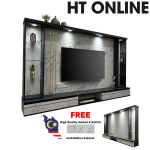 HT ONLINE 8ft Modern TV Cabinet Wall Mounted Tv Cabinet Hall Cabinet Hanging Tv Cabinet Living Room Furniture Max 75" TV