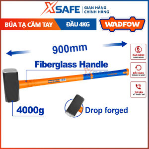 Búa tạ 4kg 900mm WADFOW WHM2340 trọng lượng đầu búa 4kg chất liệu thép carbon 45 # đầu búa được rèn thả chịu nhiệt Tay cầm nhựa sợi thủy tinh - chính hãng