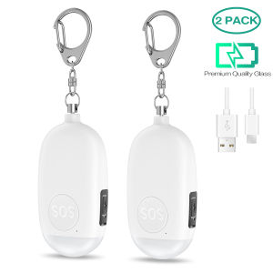 Brifit Personal Alarm Keychain 130dB Personal Security Alarms Rechargeable Emergency Security Safe Sound Waterproof With Led Light for Kids Women Girls Elderly Student Night Walker女性防狼警报器Siren anti serigala