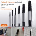 3-22mm 6pcs Broken Bolt Screw Extractor Remover Set Easy Out Drill Bits Tools Kit Strong Hardness. 