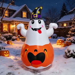 YOUSHI TOP PVC Material Inflatable Pumpkin LED Light Sitting Design Halloween Decoration Ghost Theme Outdoor Holiday Pumpkin Lamp Halloween Party