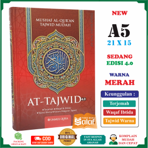 Al-Quran At-Tajwid Ukuran JUMBO A4 HC Terjemah Waqaf Ibtida Mushaf Al Quran At Tajwid Cocok Untuk Pemula Orantua Orang Tua Lansia Tajwid Warna Mudah Kolom Pelajaran Tajwid Waqof Ibtida Penerbit Ummul Qura