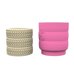 Elegant Tyre Sturdy Silicone Mould Portable for Resin and Clay Creative Flower Pots Pen Holder Cast Craft Supplies