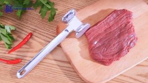 【SM Mall】304 Stainless Steel Meat Mallet Double Sided Tenderizer Hammer Ergonomic Handle for Steak Pork Chicken Heavy Duty
