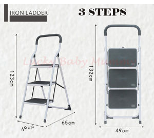Stool Step Foldable Ladder/Compact/Space Saving/Wide Pedal/Anti-slip Pad/Household Indoor/Fireheart Warrior