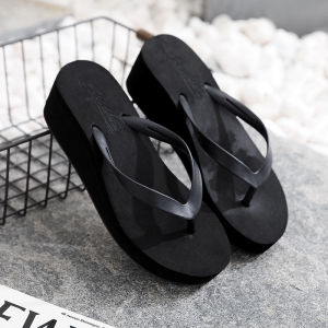 Free Shipping TikTok-Style WomenS Outdoor Sandals Summer Wedge Heels Simple Flip-Flops Casual Beach Sandals Thick-Soled Slippers