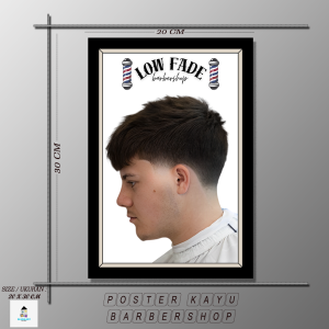 poster kayu model rambut barbershop indonesia pangkas rambut tukang cukur (20x30cm) hiasan dinding walldecor