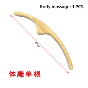Wood Body Facial Carving Massager Wooden Gua Sha Board Face Massage Lymphatic Drainage Back Guasha Tool Gua Sha Set 桧木面雕棒 刮痧 按摩