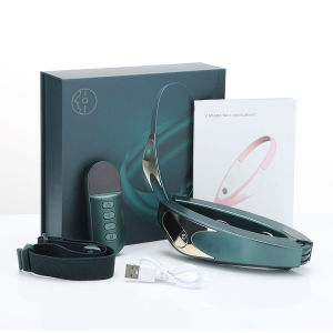 PASTSKY PASTSKY EMS Heated Face Lifting Firming Massager V-face Face Lifting Belt Face Slimming Vibratings Remover Double Chin Reducer Anti Aging Remote Control USB Charging