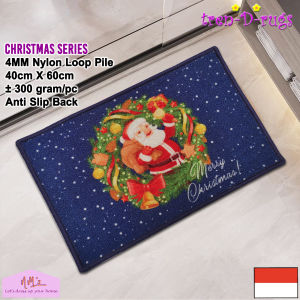 Tren-D-rugs Keset kaki motif natal christmas alas lantai kamar mandi anti slip 40 cm x 60 cm - NMs